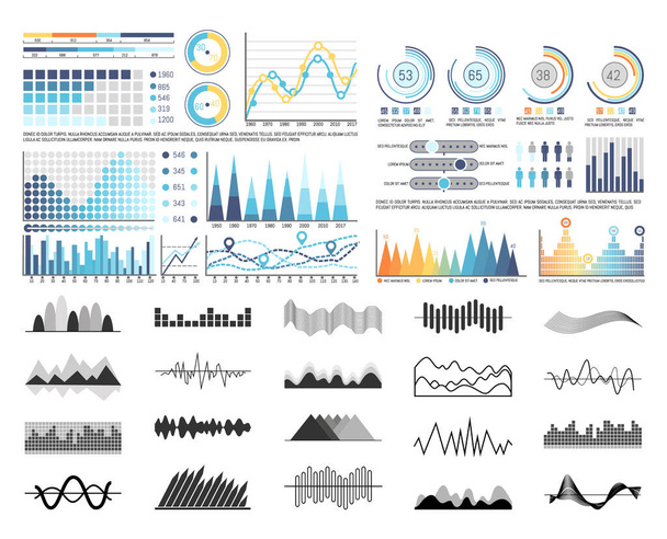 Graphics and Flowcharts, Schemes and Charts Set - Vecteur, image