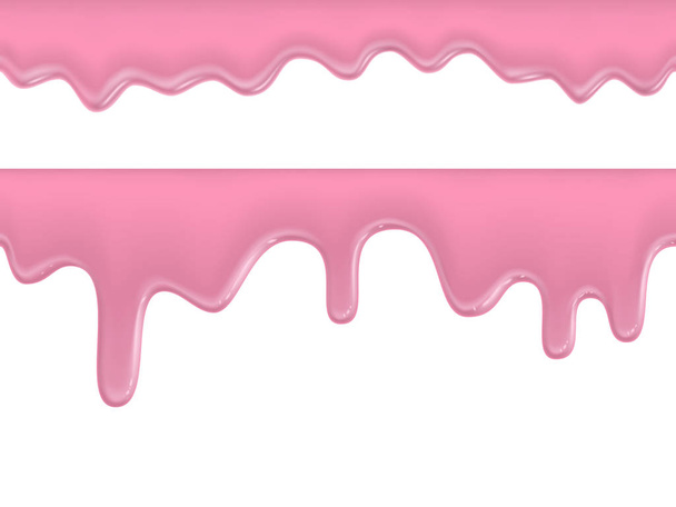 bezešvé tekoucí růžová tekutá textura na bílém pozadí - Vektor, obrázek