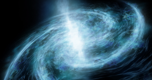 A spiral galaxy moves around Abstract space background Star space, the formation of stars and planets Deep space footage Particles glowing background Dramatic scene of space 4k video render animation - Footage, Video