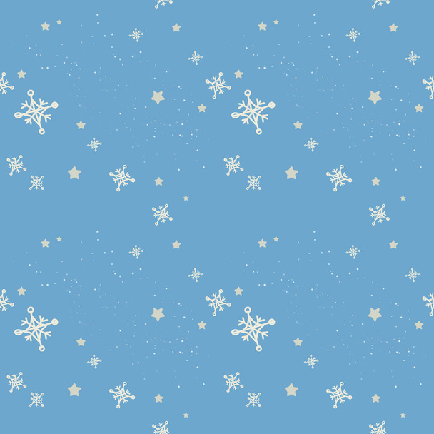 Bezešvé vzory se sněhovými vločkami - Vektor, obrázek