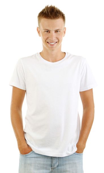 T-shirt on young man isolated on white - Foto, immagini
