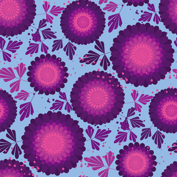 Violeta y rosa flor de aster patrón sin costuras
 - Vector, imagen