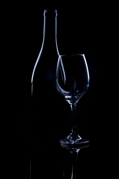 Wine bottle and glass. - Fotografie, Obrázek