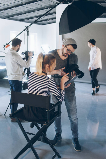professional photo studio fashion shooting - Zdjęcie, obraz