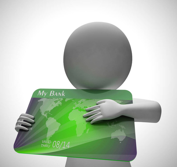 Hitelkártya-kifizetések ikon mutatja lakossági pénzügyek-3D illusztráció - Fotó, kép