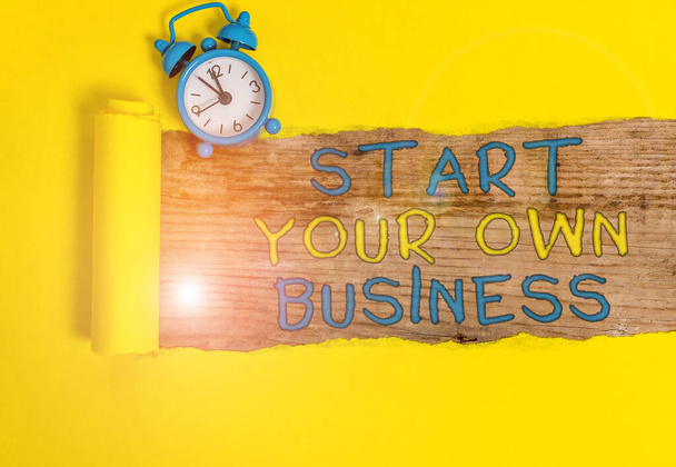 Writing note showing Start Your Own Business. Business photo showcasing Entrepreneurial Venture a Startup Enter into Trade. - Photo, Image