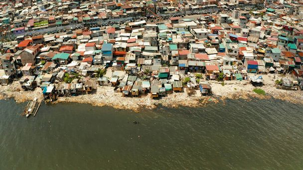 favelas e bairro pobre da cidade de Manila. - Foto, Imagem