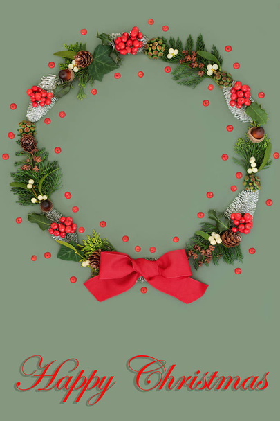 Happy Christmas Wreath - Photo, Image