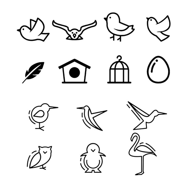 Icono de aves aislado en el fondo Ilustración vectorial
 - Vector, imagen