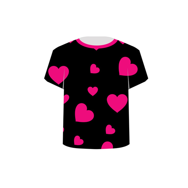 T Shirt Template- Valentine Hearts - ベクター画像
