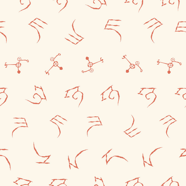 Seamless pattern with ancient script - Vector, Image