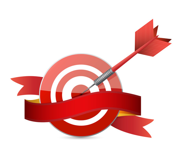 target and ribbon illustration design - Photo, Image