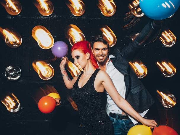 birthday party drunk couple dancing nightclub - Fotografie, Obrázek