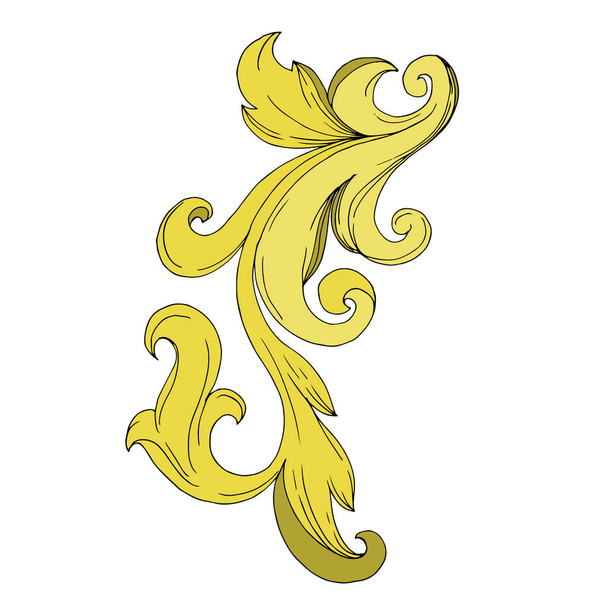 Vettore Monogramma d'oro ornamento floreale. Inchiostro inciso in bianco e nero art. Elemento isolante di illustrazione ornamento
 - Vettoriali, immagini