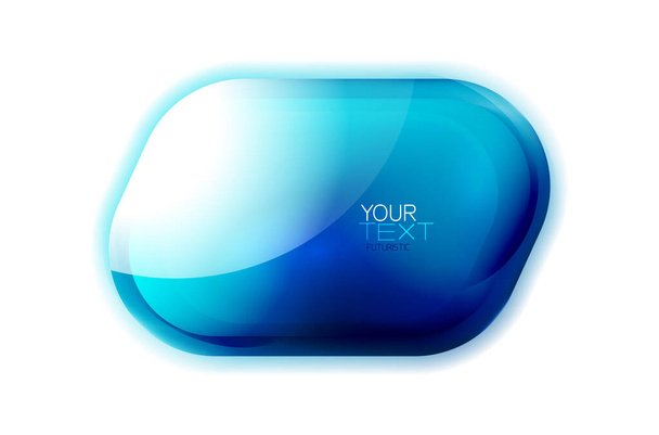 Diseño gráfico de banner web de vidrio, elemento brillante transparente brillante para el mensaje, concepto de icono de burbuja digital
. - Vector, Imagen