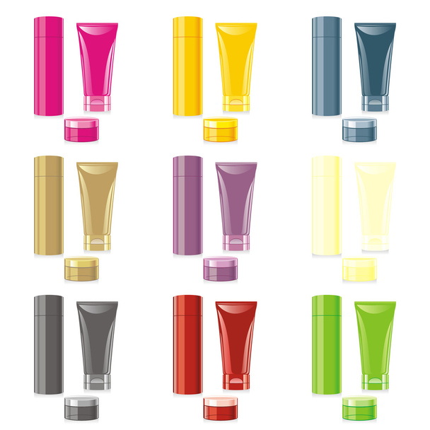 Isolated cosmetics different set - Vector, Image