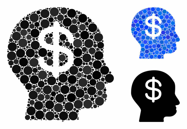 Business idea Mosaic Icon of Round Dots - Vetor, Imagem