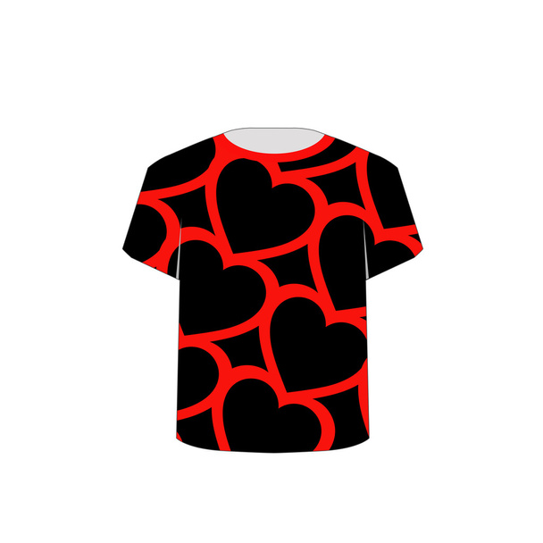 T-Shirt Template- Valentine Hearts - Vecteur, image