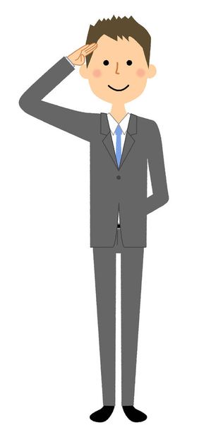 Businessman, Salute/It is an illustration of a businessman who salutes. - Vector, Image