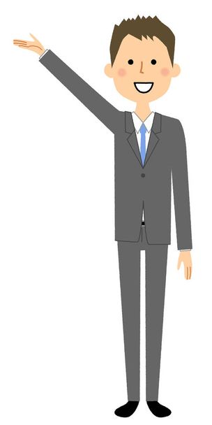 Businessman, Description / Illustration of a young man to explain
. - Вектор,изображение