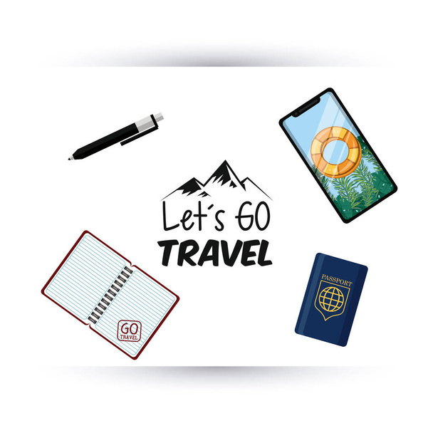 reis reis en toeristische icoon - Vector, afbeelding