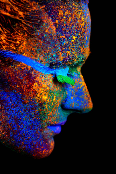 Zavřít UV abstraktní portrét - Fotografie, Obrázek
