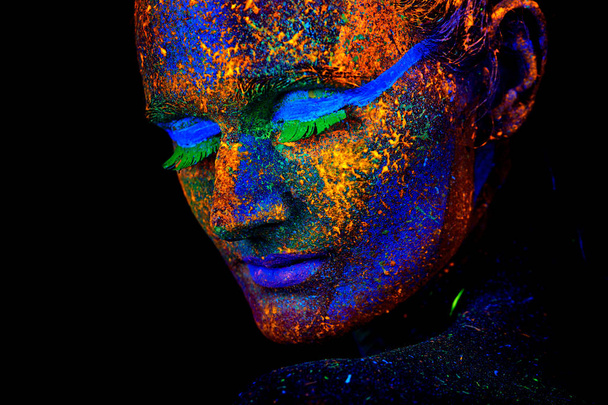 Close up UV abstract portrait - Photo, Image