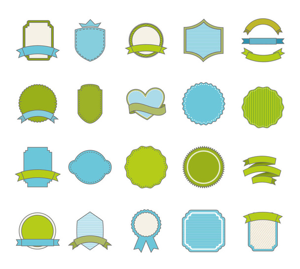 Design de conjunto de ícone de rótulo isolado
 - Vetor, Imagem