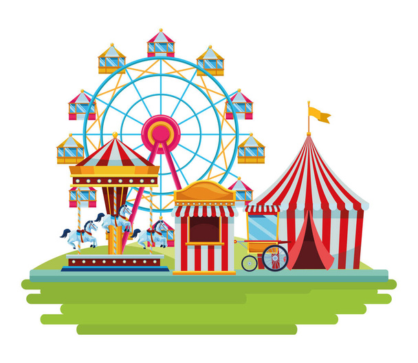 Парк развлечений и цирковые развлечения
 - Вектор,изображение