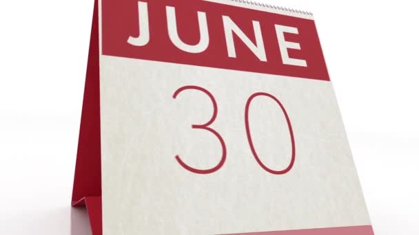 1. Juli. Kalenderänderung zum 1. Juli - Filmmaterial, Video