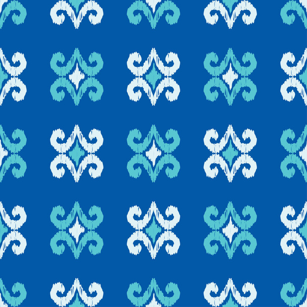 Ikat. Seamless pattern. Traditional ornament. Geometric background. Vector illustration for web design or print. - Вектор,изображение