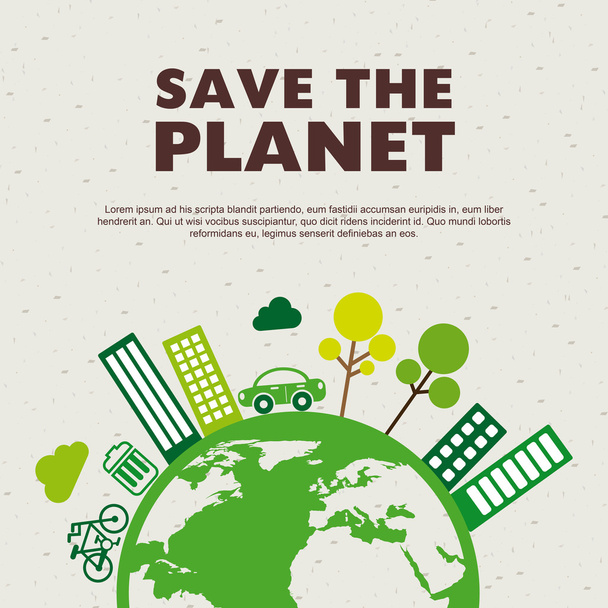 Σώστε τον πλανήτη - Διάνυσμα, εικόνα