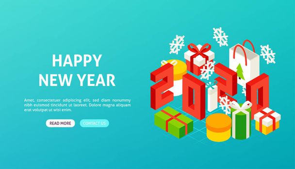 Happy New Year 2020 Banner - Vector, Image