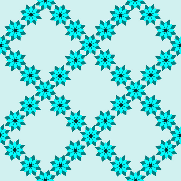 Seamless background in blue tones from floral patterns vector illustration - Vektor, kép