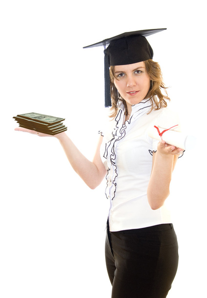 Mujer joven con diploma de posgrado
 - Foto, Imagen