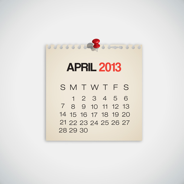 Calendario 2013 Aprile
 - Vettoriali, immagini