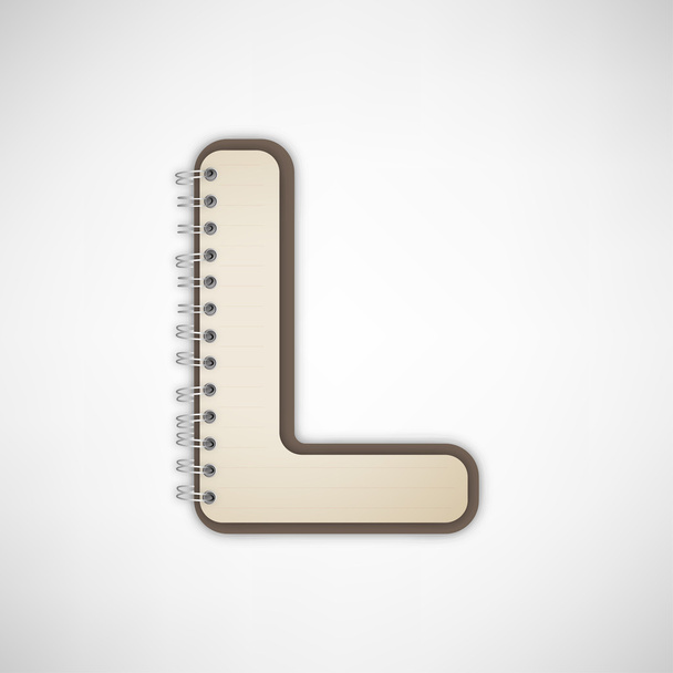 Letter L Notebook Vector - Vector, Image