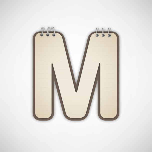 Letter M Notebook Vector - Vector, Image
