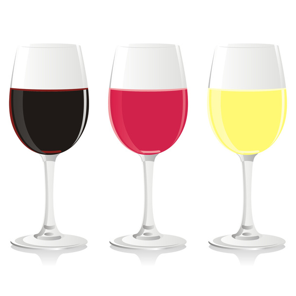 Isolated Wine Glasses - Vector, afbeelding