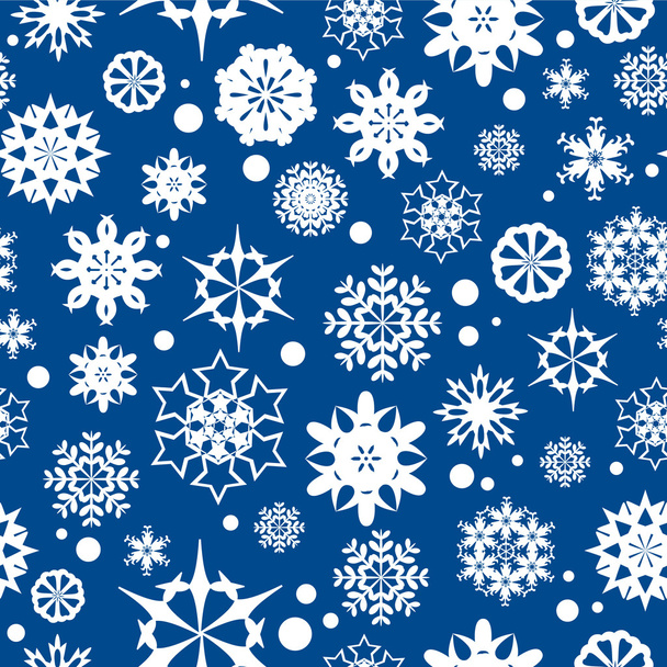 Winter seamless pattern with snowflakes - Vector, imagen