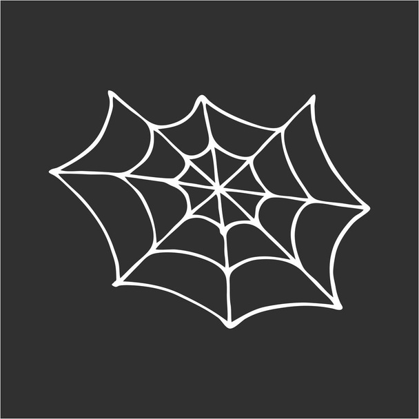 Símbolo de Halloween, arañas, telaraña de araña. Doodle dibujo a mano imagen. Ilustración vectorial
. - Vector, imagen