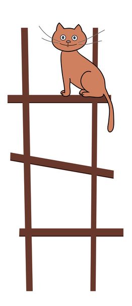 kočka na žebříku - Vektor, obrázek