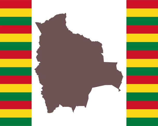 Bolivian kartta taustalla lipulla
 - Vektori, kuva