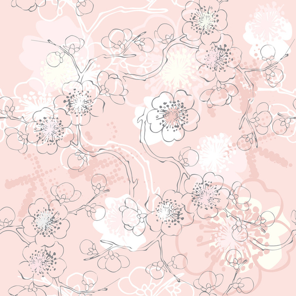 seamless background pattern of blossom - Διάνυσμα, εικόνα