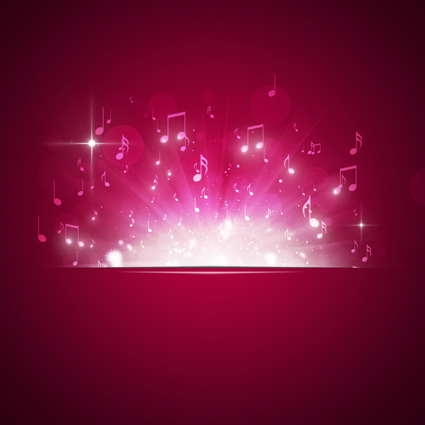 Music Notes Explosion Red Background - Photo, Image