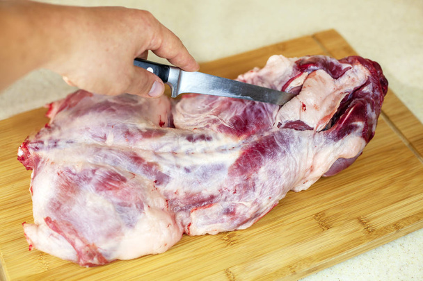 nutria's vlees met groenten en kruiden, blank, vleesverwerking, - Foto, afbeelding