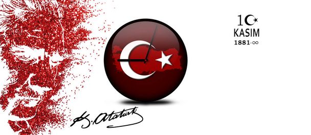 10 de novembro joga Turquia perdeu seu grande líder quando a nossa bandeira em
 - Foto, Imagem