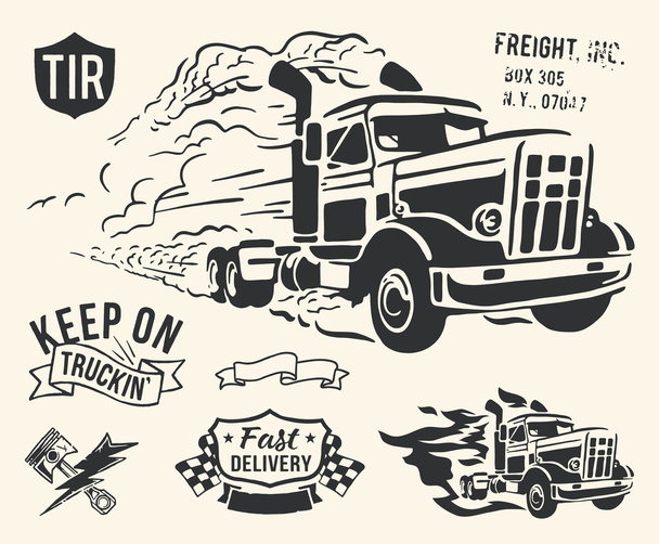 Vintage truck delivery theme - Vector, Image