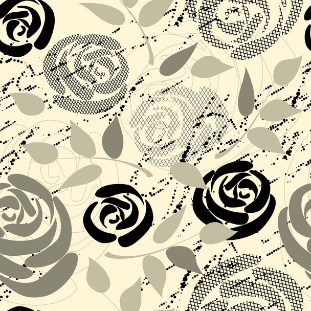 seamless background of roses - Vector, afbeelding