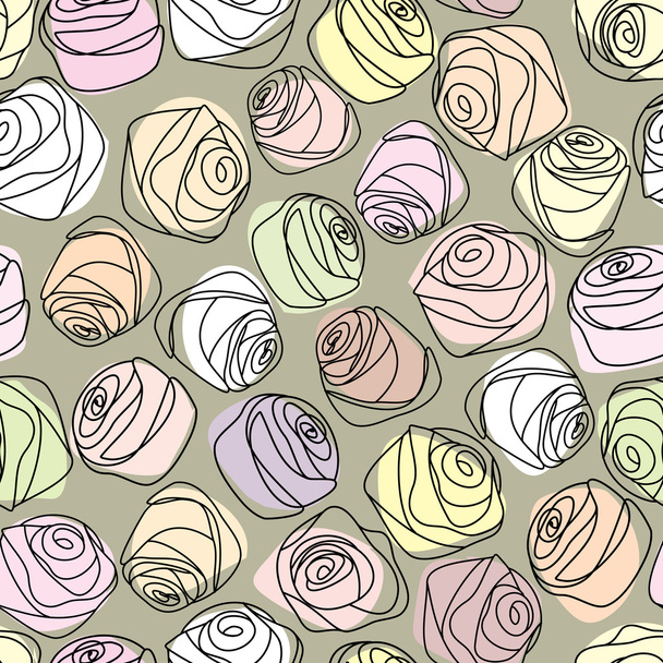 Vintage roses pattern - Vector, afbeelding